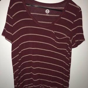 Maroon striped t-shirt